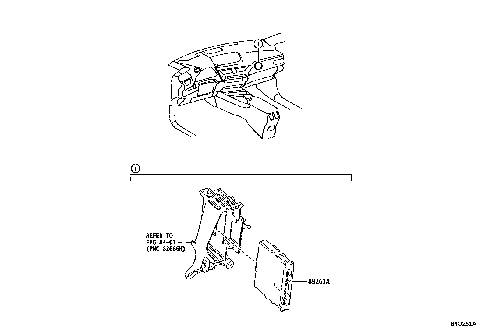Toyota COROLLA 电子控制系统 EPC diagram — 84O251A