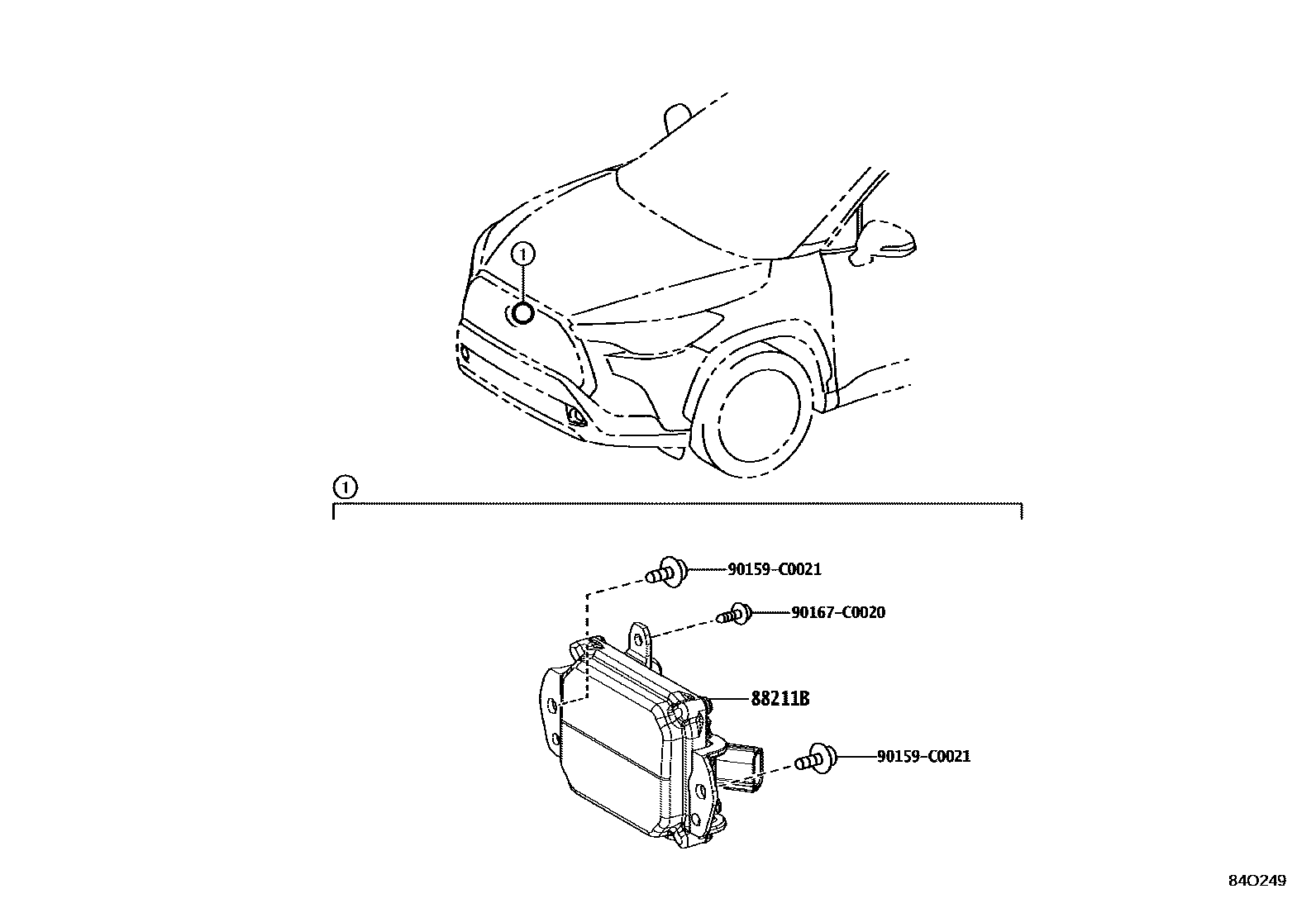 Toyota COROLLA 巡航控制(自动行驶) EPC diagram — 84O249