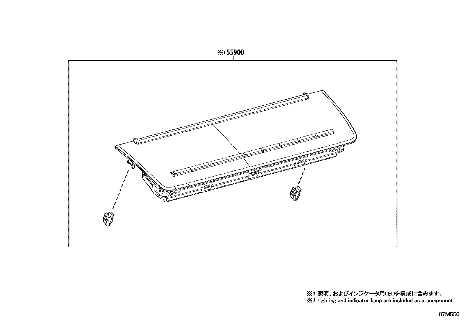 Toyota COROLLA 暖风和空调系统 - 控制器和风管 EPC diagram — 87M556