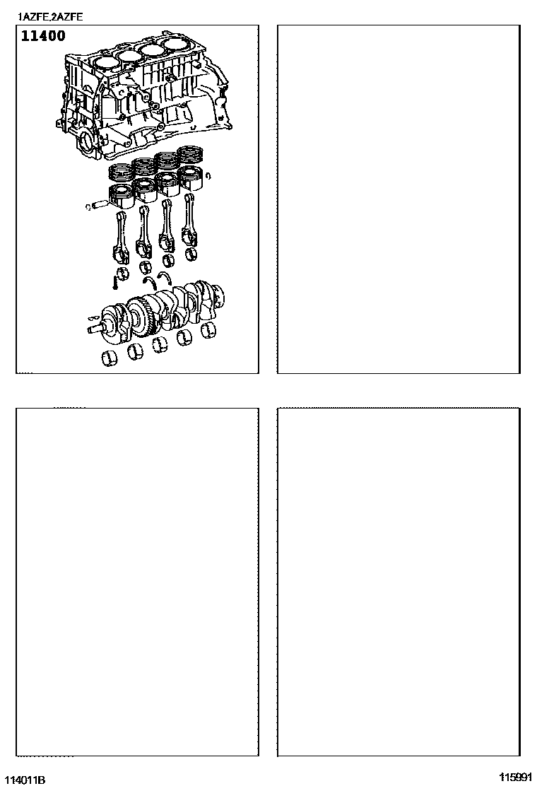 Toyota RAV4 Short Block Assembly EPC diagram — 115991