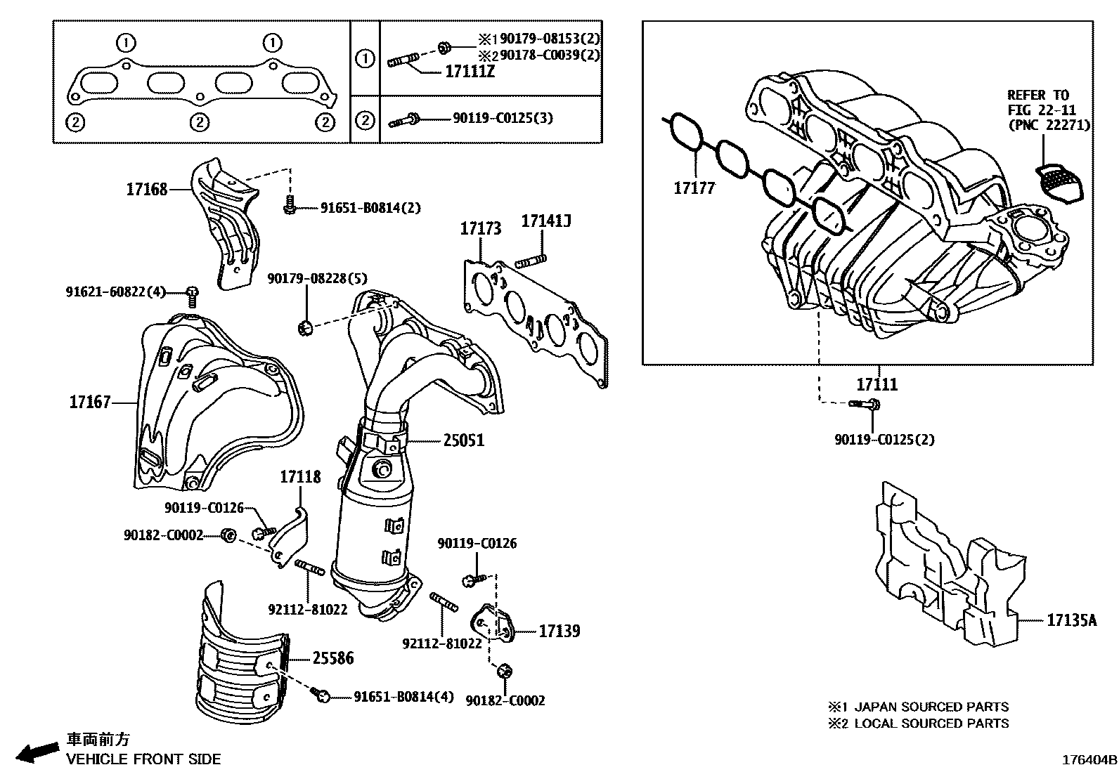 Toyota RAV4 Manifold EPC diagram — 176404B
