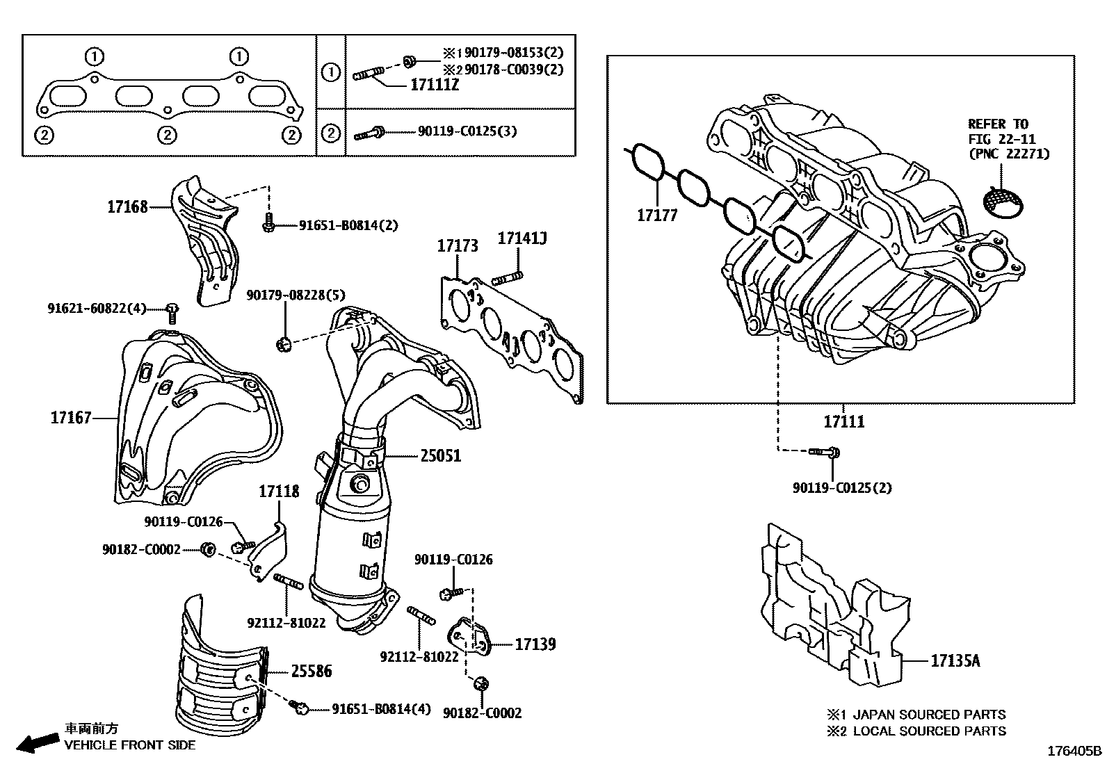 Toyota RAV4 Manifold EPC diagram — 176405B
