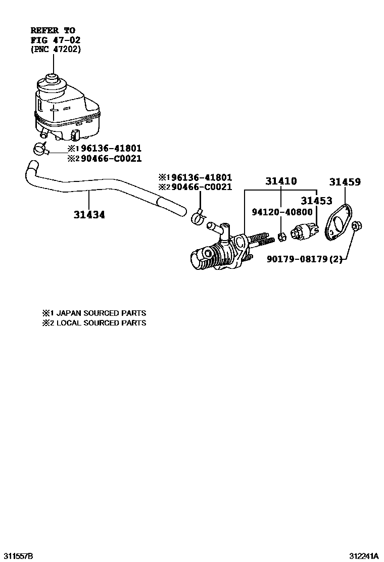 Toyota RAV4 离合器总泵 EPC diagram — 312241A
