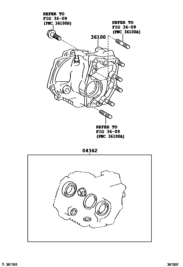 Toyota RAV4 Transfer Assembly & Gasket Kit EPC diagram — 361507