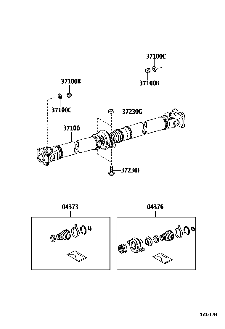 Toyota RAV4 Propeller Shaft & Universal Joint EPC diagram — 370717B