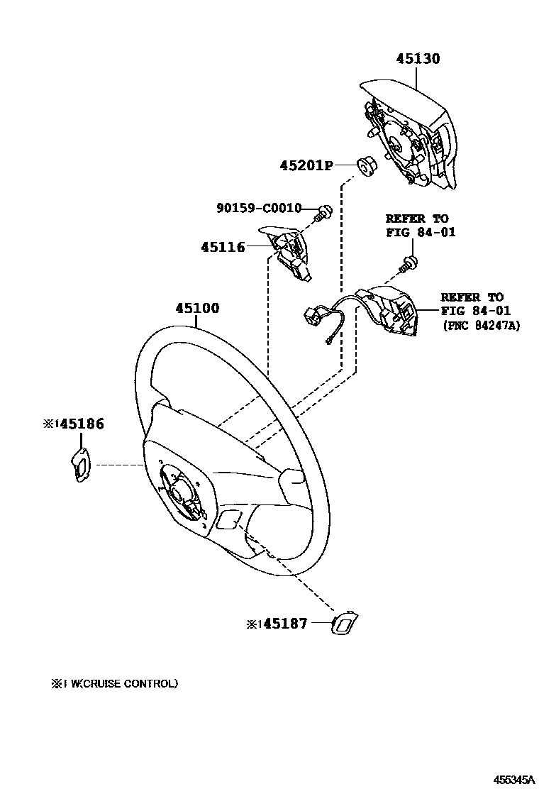 Toyota RAV4 Steering Wheel EPC diagram — 455345A