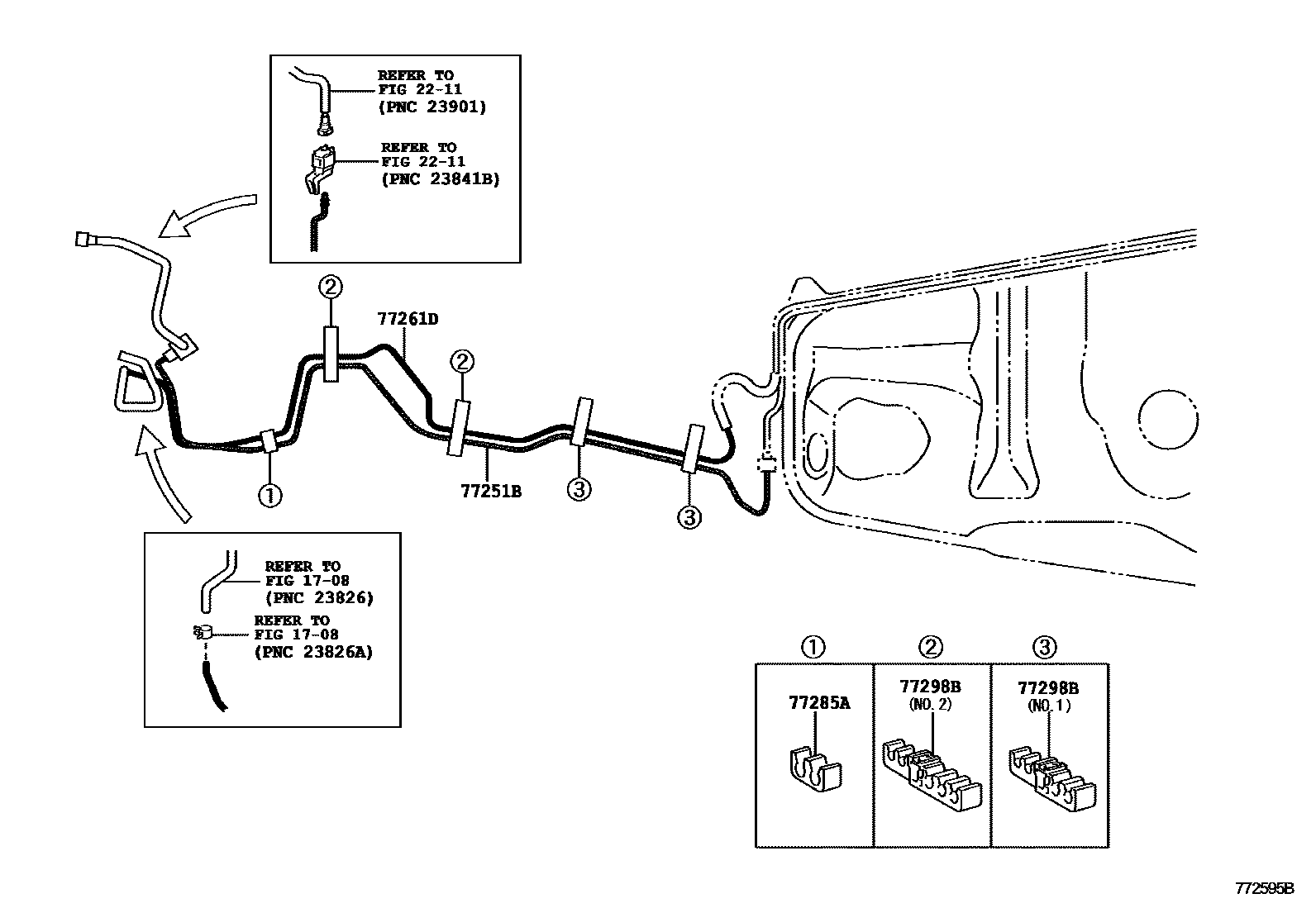 Toyota RAV4 燃油箱和燃油管 EPC diagram — 772595B