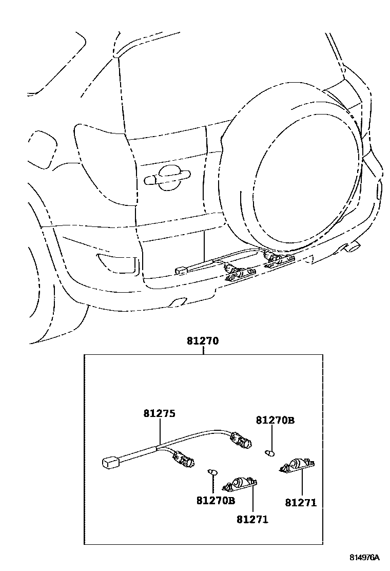 Toyota RAV4 后牌照灯 EPC diagram — 814976A