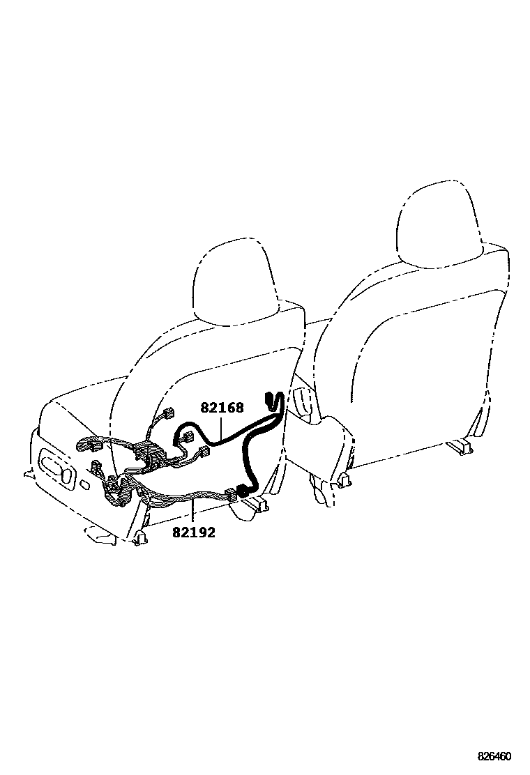 Toyota RAV4 线束和卡夹 EPC diagram — 826460