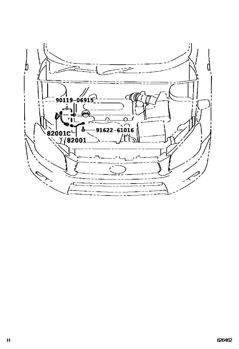 Toyota RAV4 线束和卡夹 EPC diagram — 826462