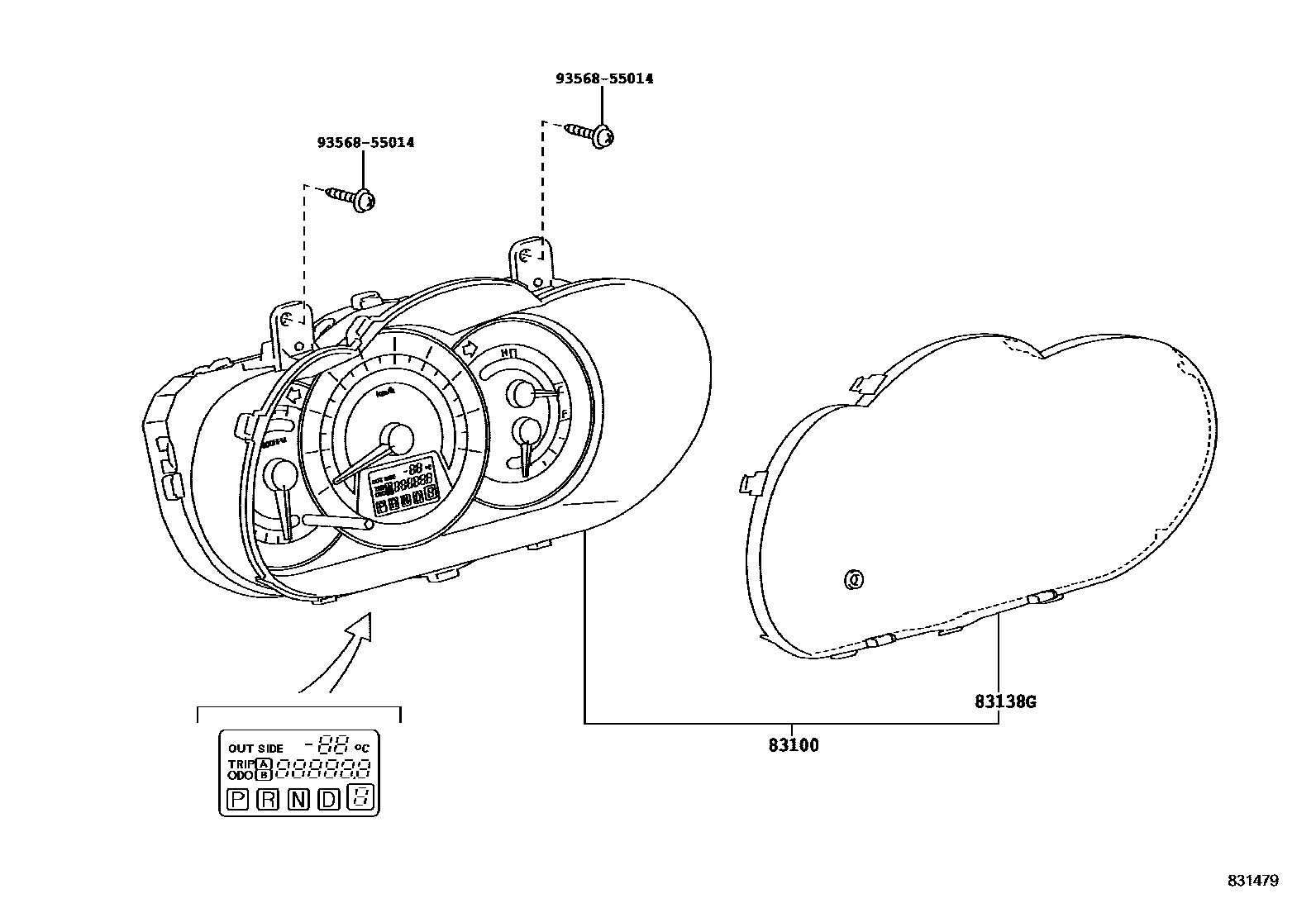Toyota RAV4 仪表 EPC diagram — 831479