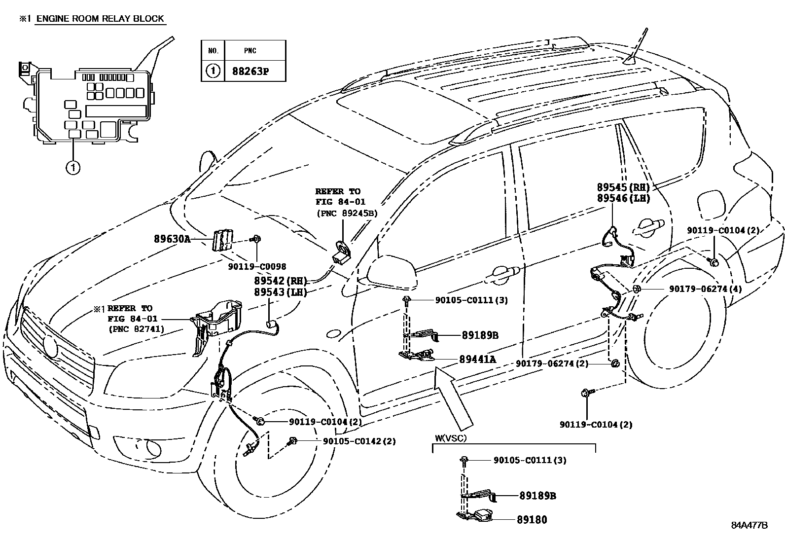 Toyota RAV4 ABS 和 VSC EPC diagram — 84A477B