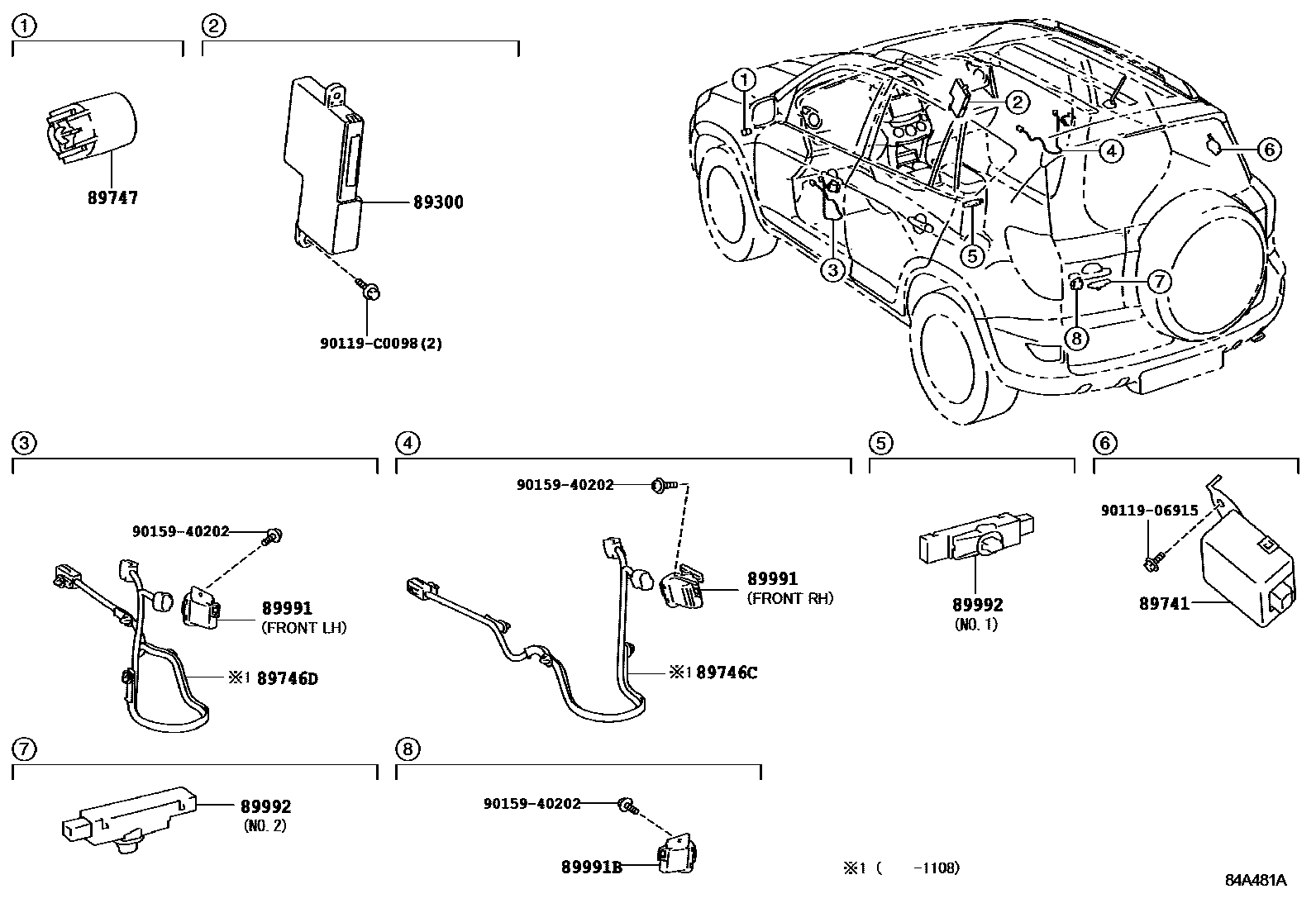 Toyota RAV4 遥控门锁 EPC diagram — 84A481A