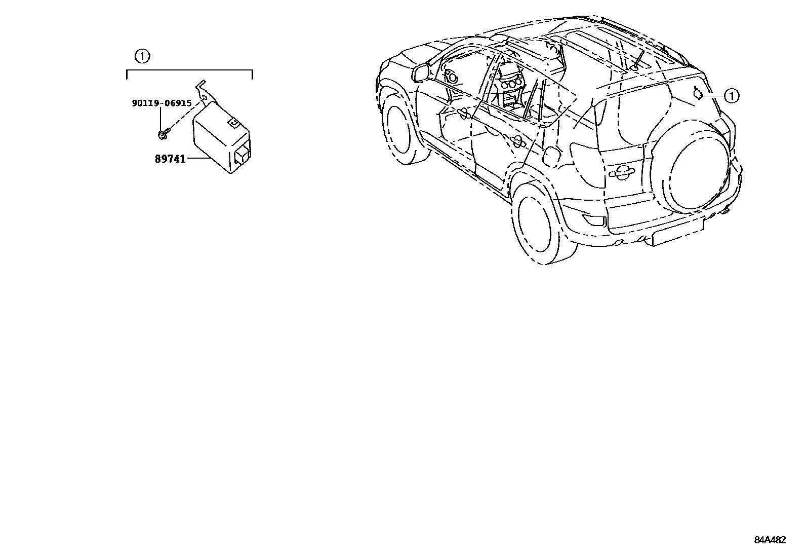 Toyota RAV4 遥控门锁 EPC diagram — 84A482