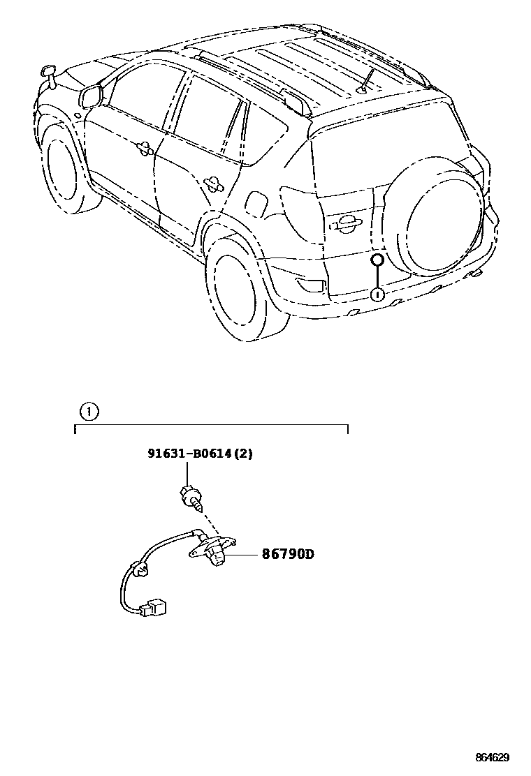 Toyota RAV4 倒车影像和摄像头 EPC diagram — 864629