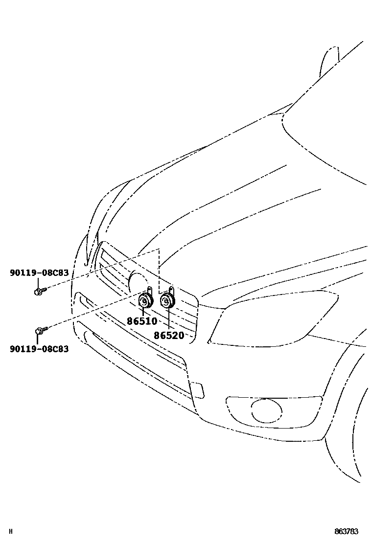 Toyota RAV4 喇叭 EPC diagram — 863783