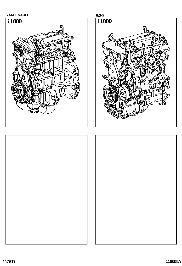Toyota RAV4 Partial Engine Assembly EPC diagram — 118608A