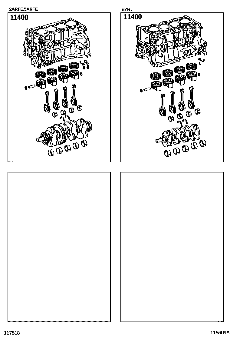 Toyota RAV4 Short Block Assembly EPC diagram — 118609A