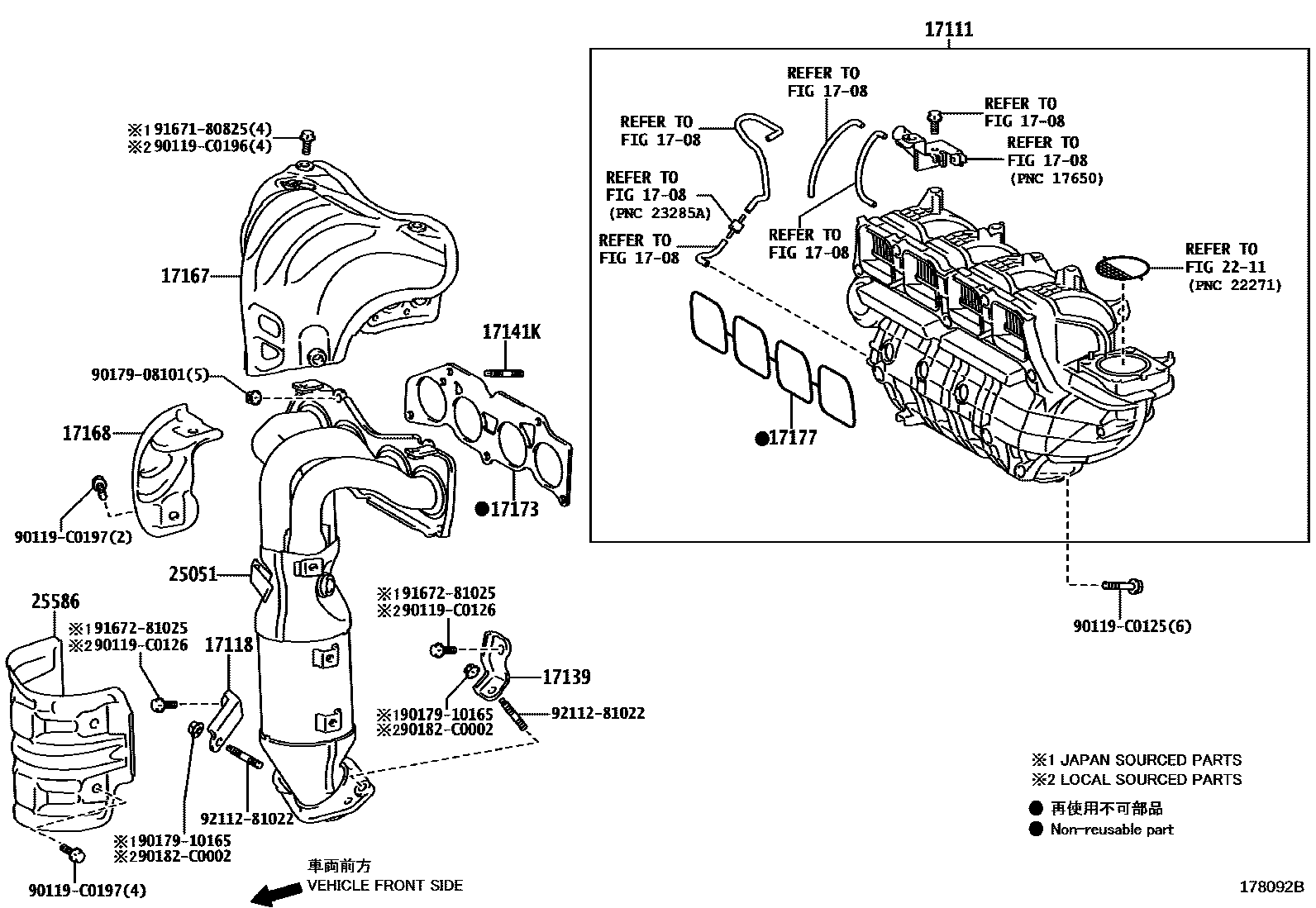 Toyota RAV4 Manifold EPC diagram — 178092B