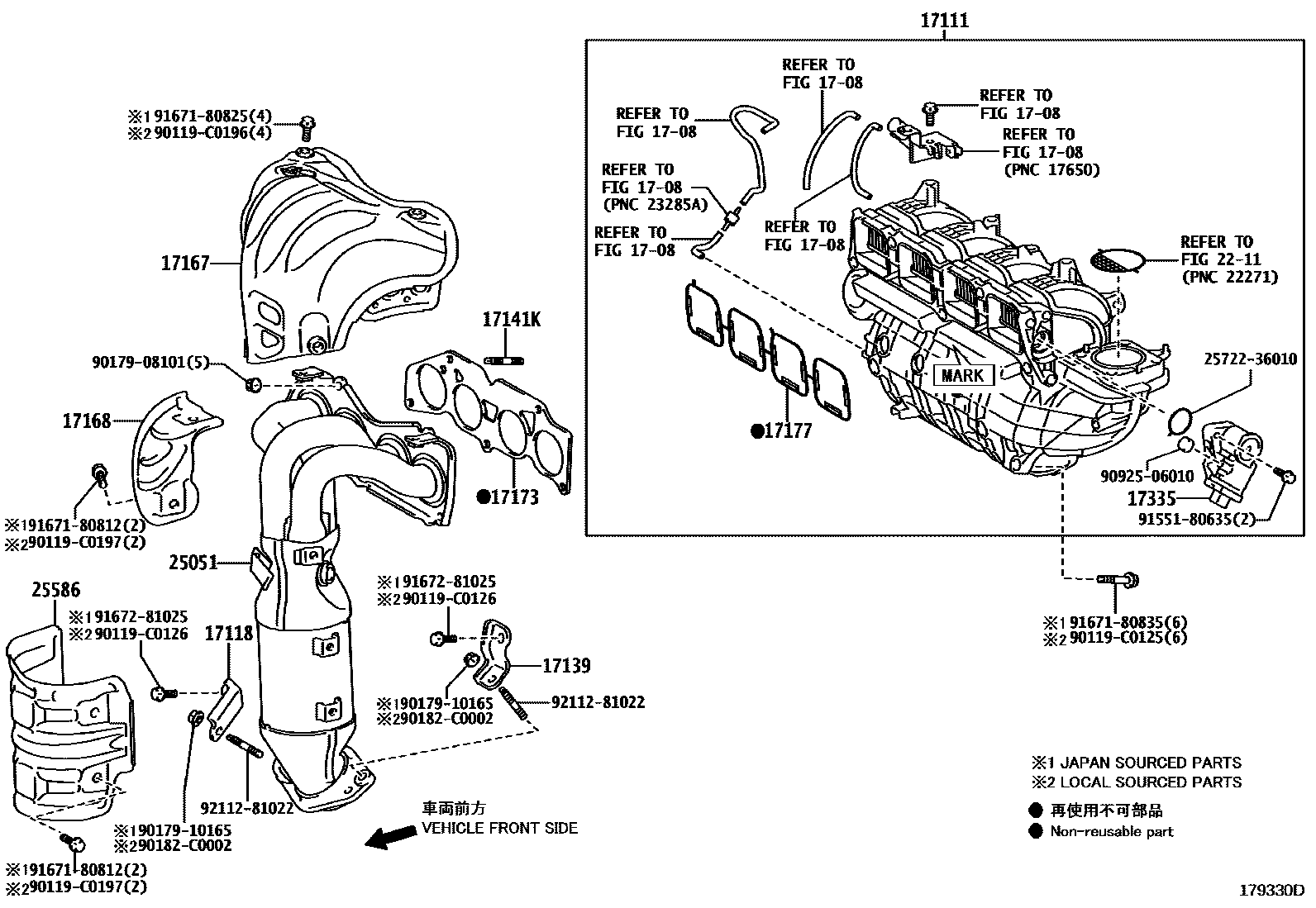 Toyota RAV4 Manifold EPC diagram — 179330D