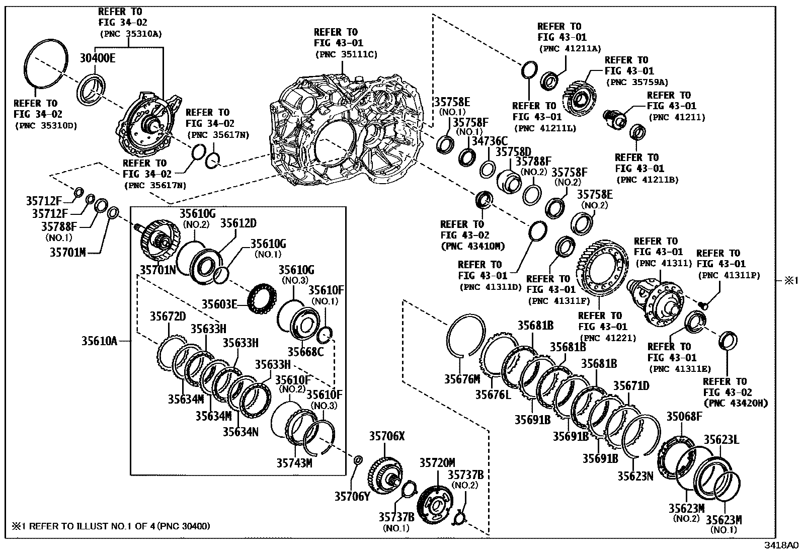 Toyota RAV4 传动桥总成(CVT) EPC diagram — 3418A0