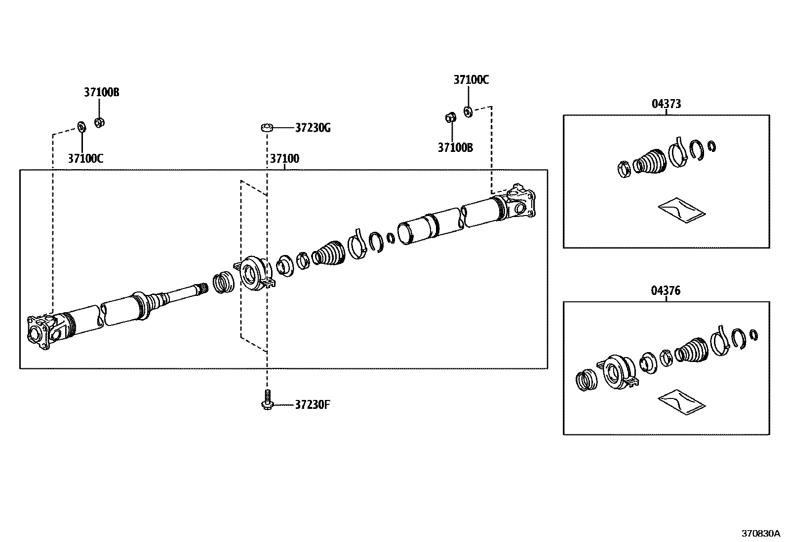 Toyota RAV4 Propeller Shaft & Universal Joint EPC diagram — 370830A