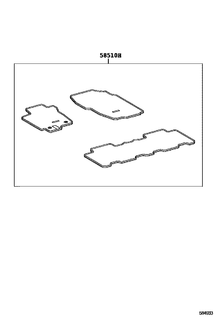 Toyota RAV4 地板垫和消声垫 EPC diagram — 584933