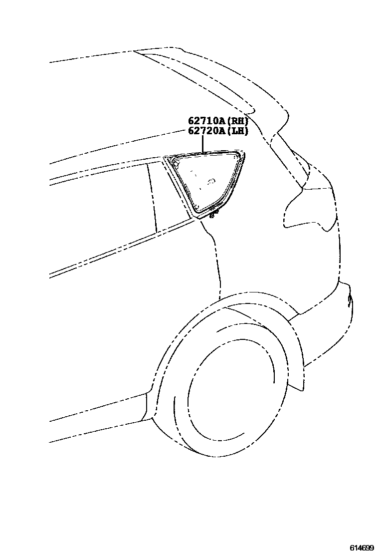 Toyota RAV4 侧窗 EPC diagram — 614699