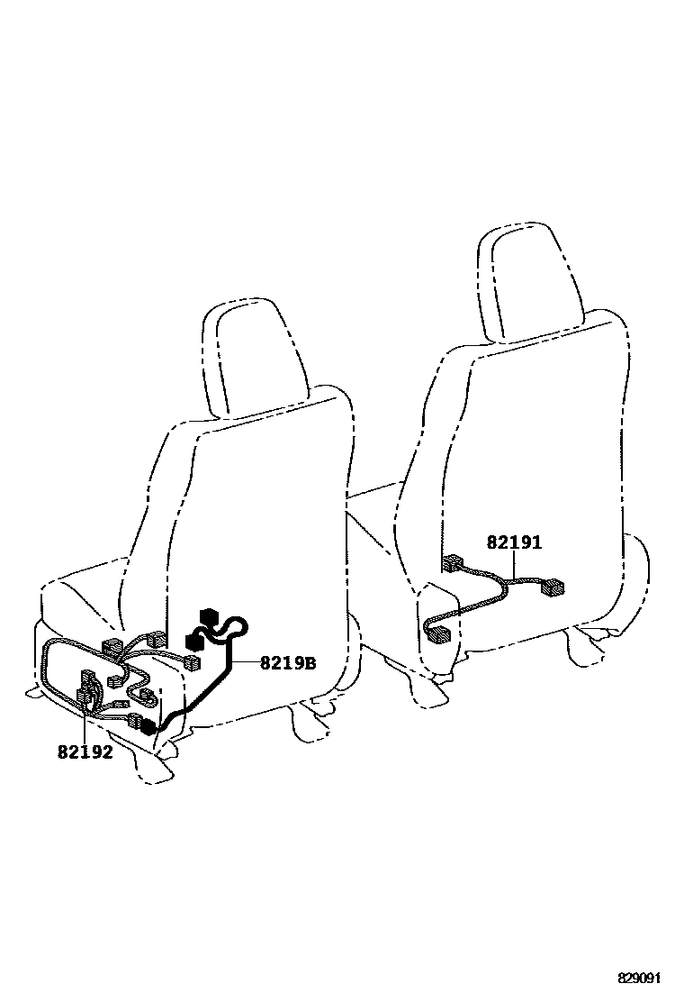 Toyota RAV4 线束和卡夹 EPC diagram — 829091