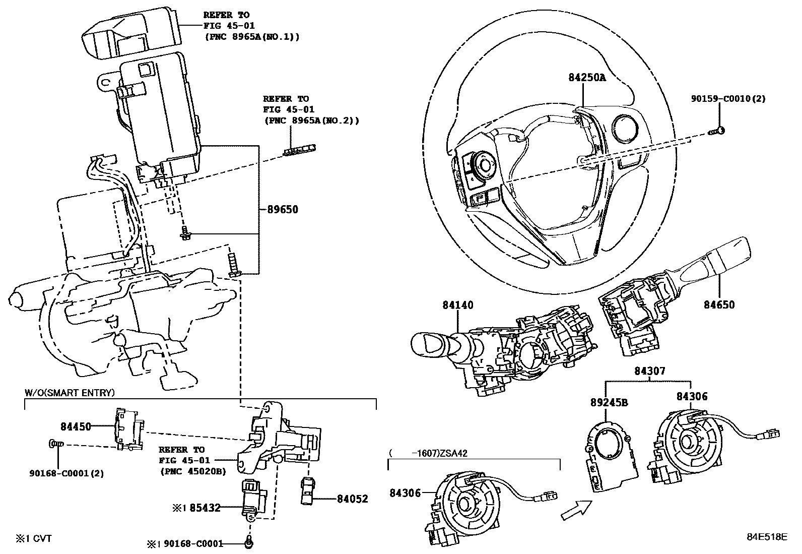 Toyota RAV4 开关和继电器和ECU EPC diagram — 84E518E