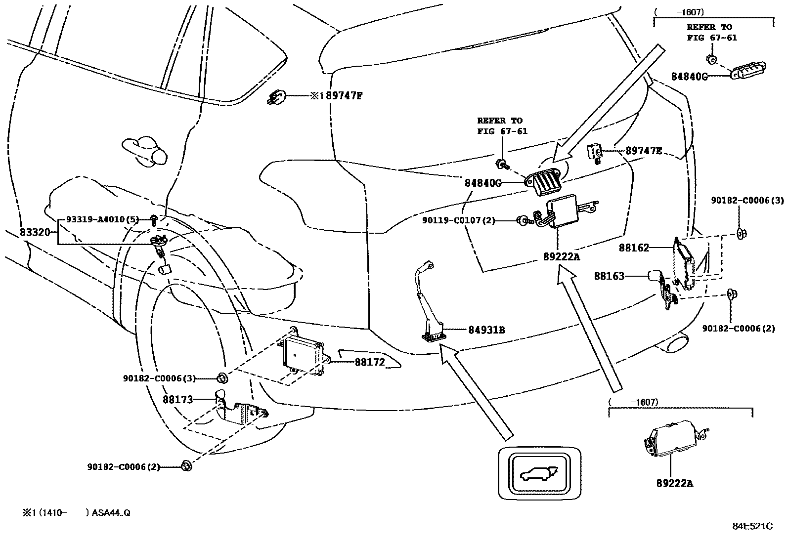 Toyota RAV4 开关和继电器和ECU EPC diagram — 84E521C
