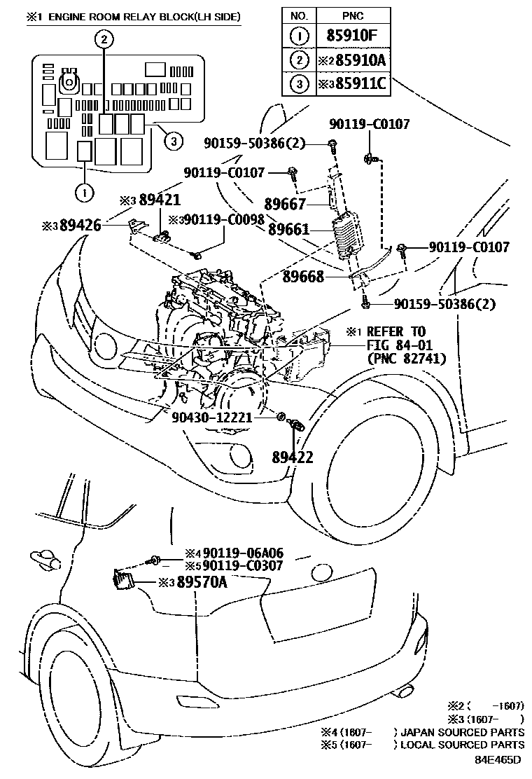 Toyota RAV4 电子燃油喷射系统 EPC diagram — 84E465D