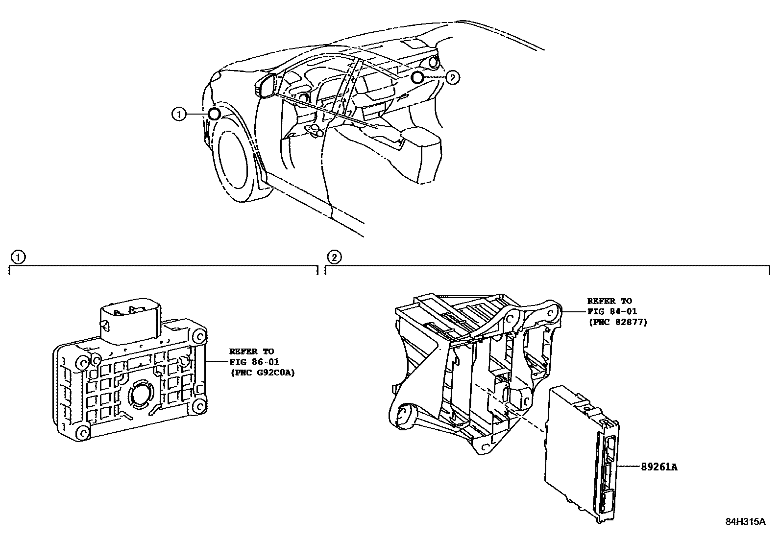 Toyota RAV4 电子控制系统 EPC diagram — 84H315A