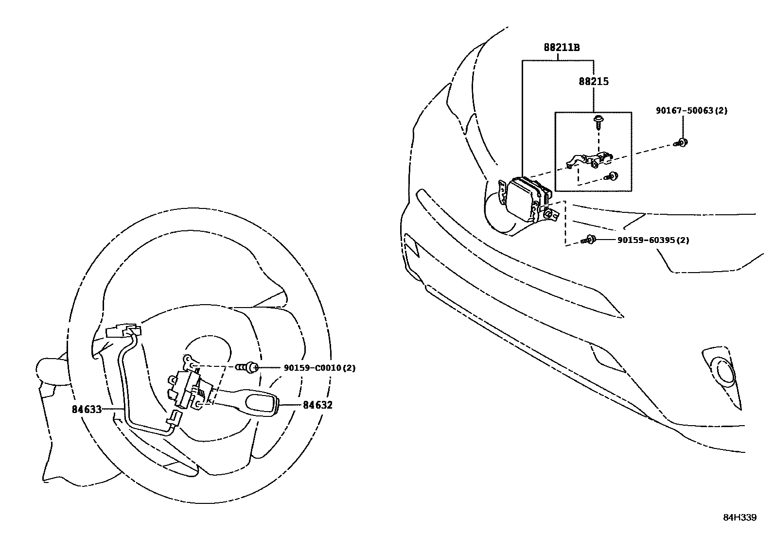 Toyota RAV4 巡航控制(自动行驶) EPC diagram — 84H339