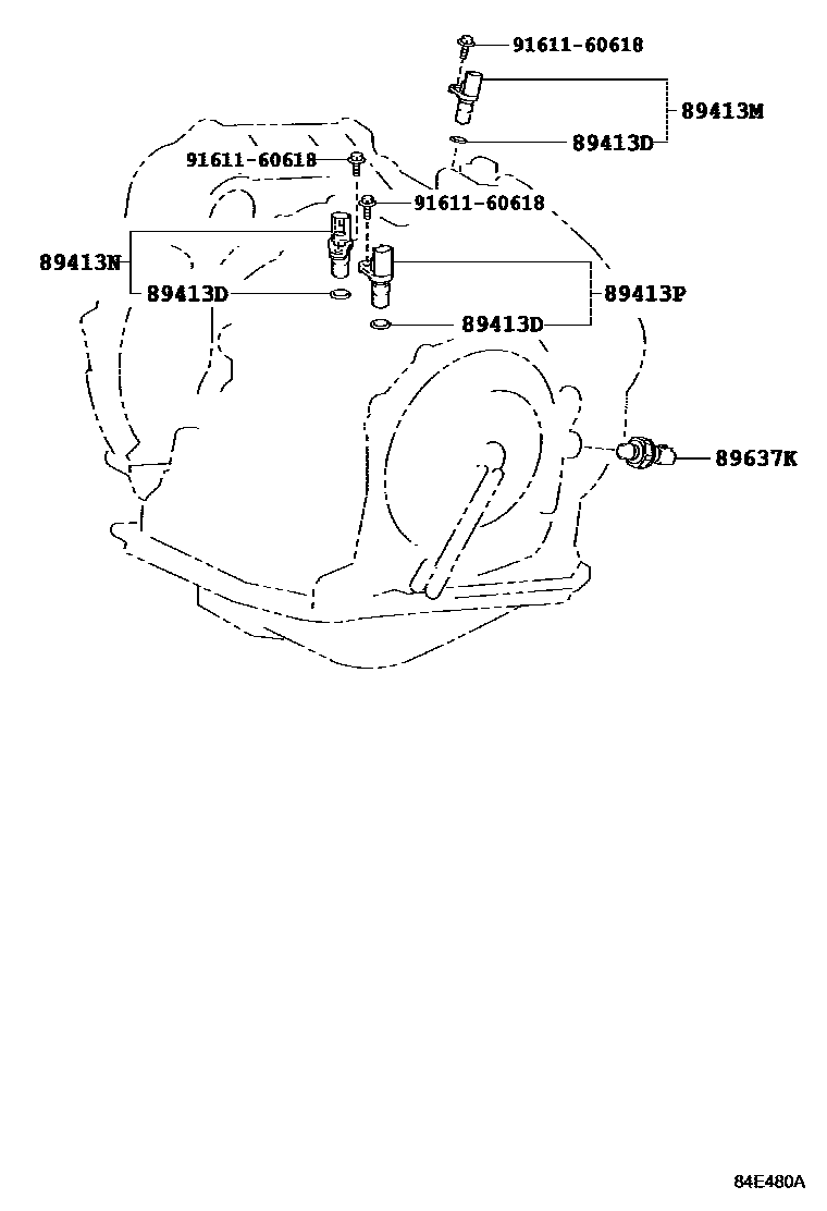 Toyota RAV4 超速档和电子控制变速器 EPC diagram — 84E480A