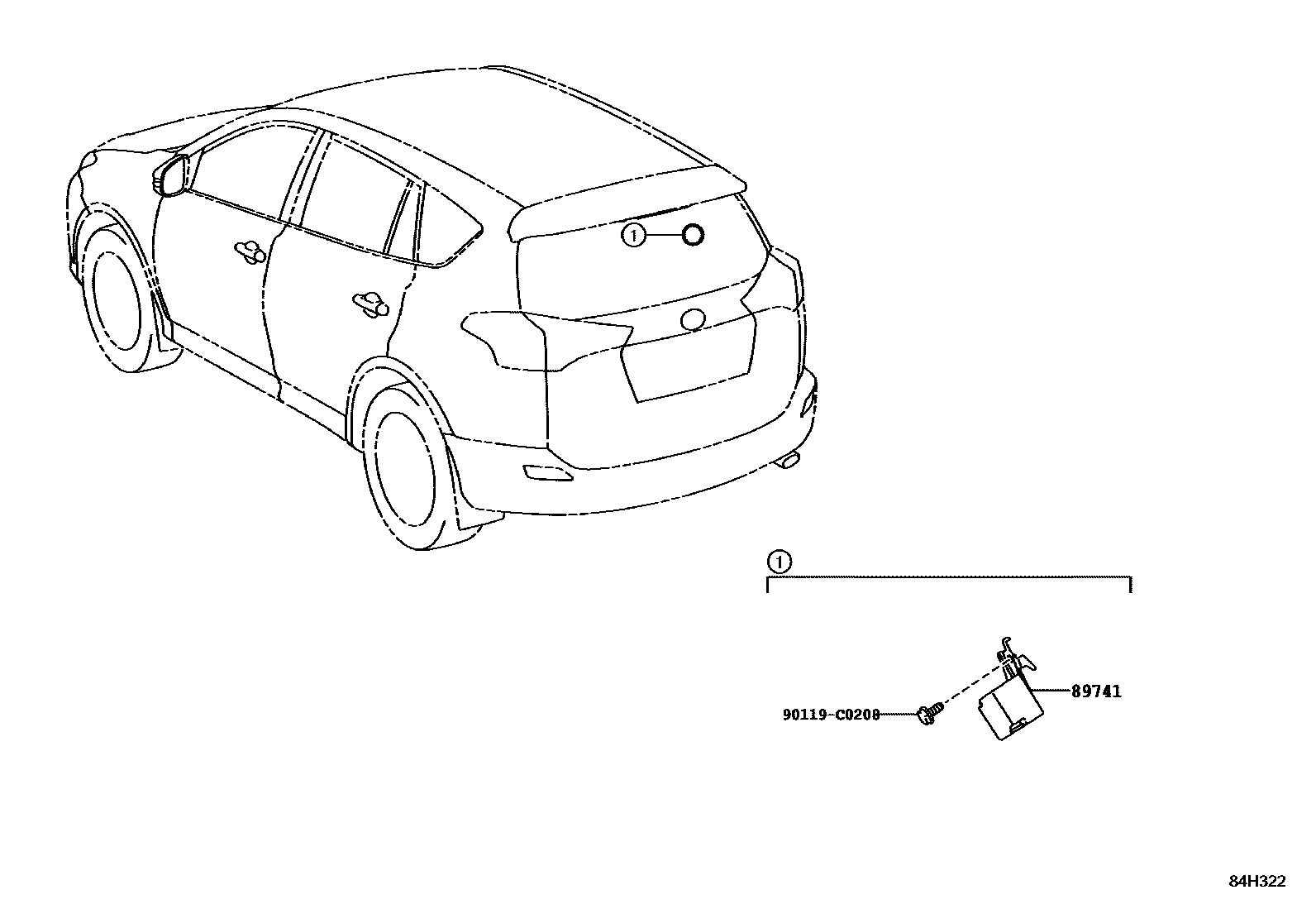 Toyota RAV4 遥控门锁 EPC diagram — 84H322