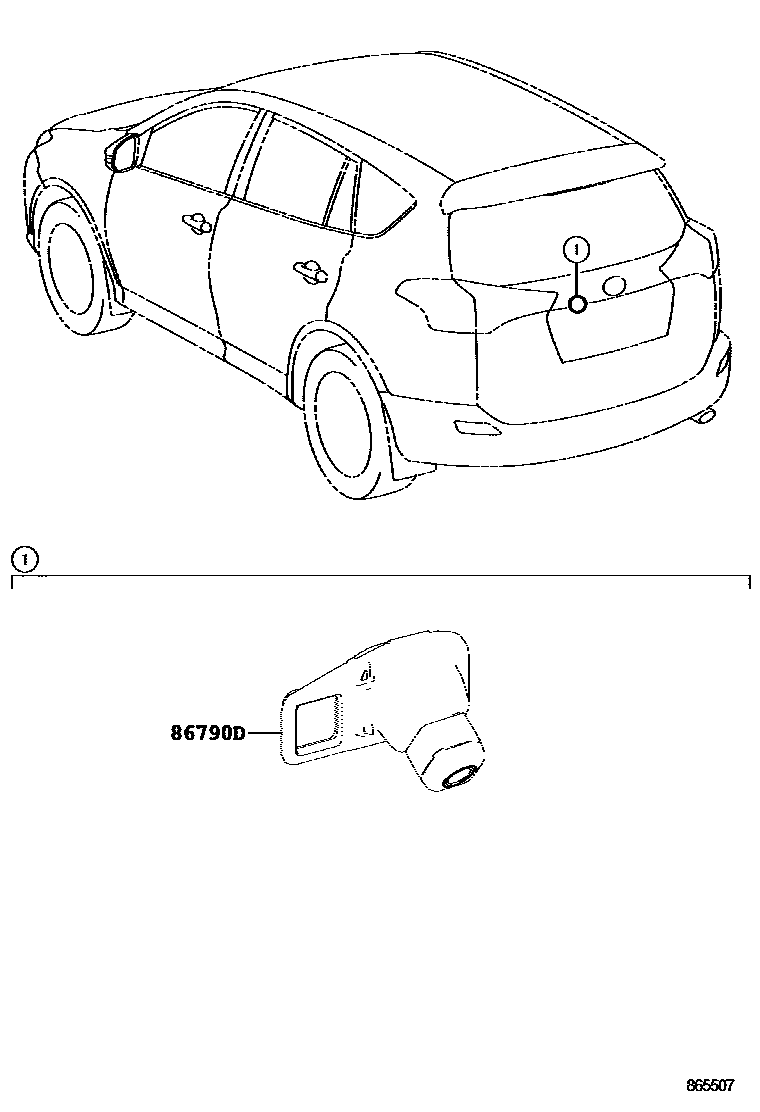 Toyota RAV4 倒车影像和摄像头 EPC diagram — 865507