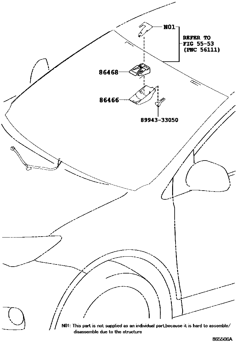 Toyota RAV4 车道保持辅助系统 EPC diagram — 865506A