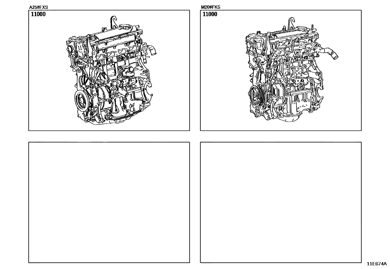 Toyota RAV4 Partial Engine Assembly EPC diagram — 11E674A