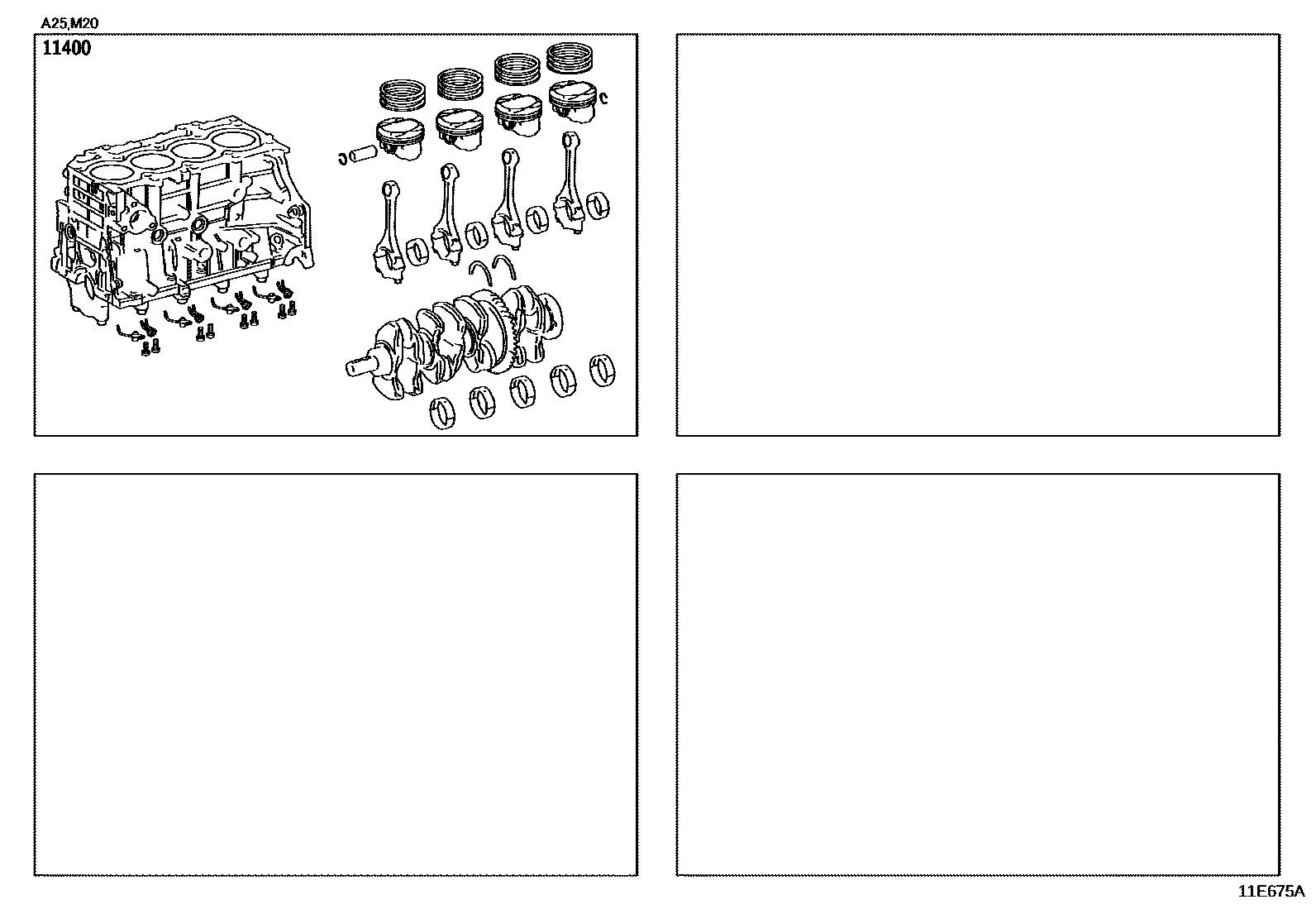 Toyota RAV4 Short Block Assembly EPC diagram — 11E675A