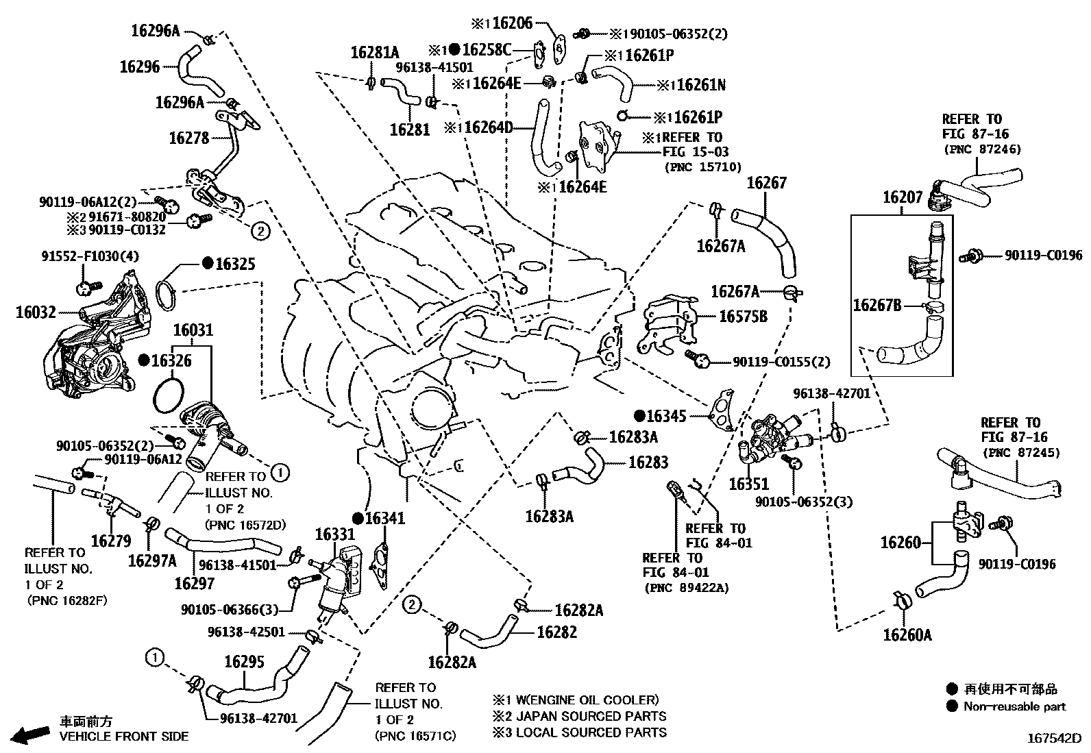 Toyota RAV4 RADIATOR & WATER OUTLET EPC diagram — 167542D