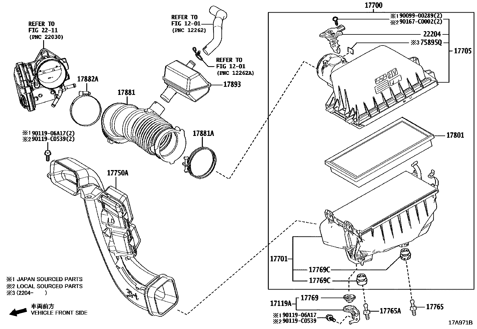 Toyota RAV4 Air Cleaner EPC diagram — 17A971B