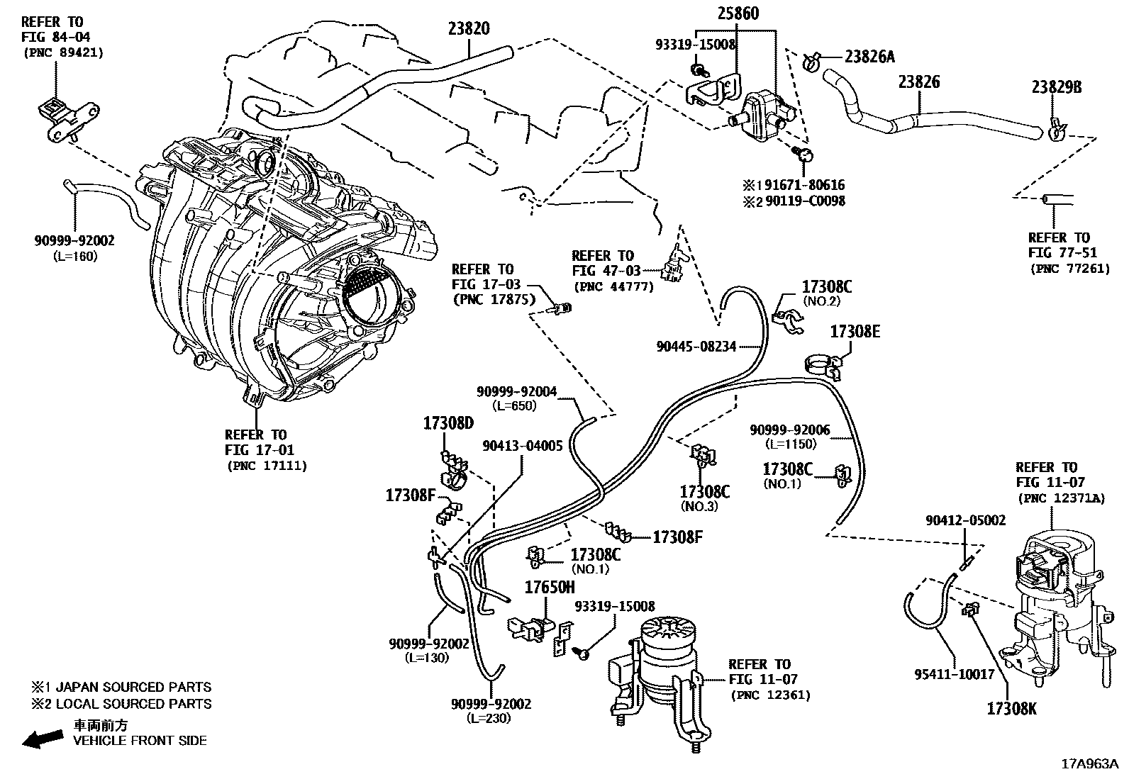 Toyota RAV4 vacuum tube EPC diagram — 17A963A