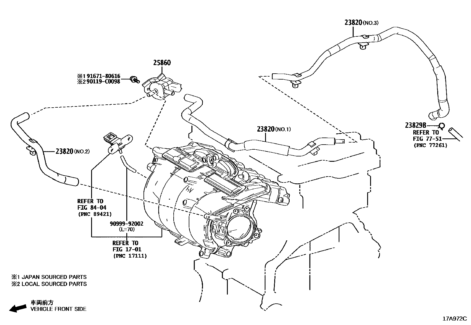 Toyota RAV4 vacuum tube EPC diagram — 17A972C