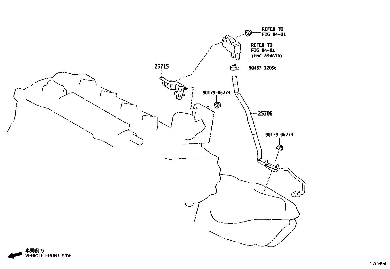 Toyota RAV4 vacuum tube EPC diagram — 17C694