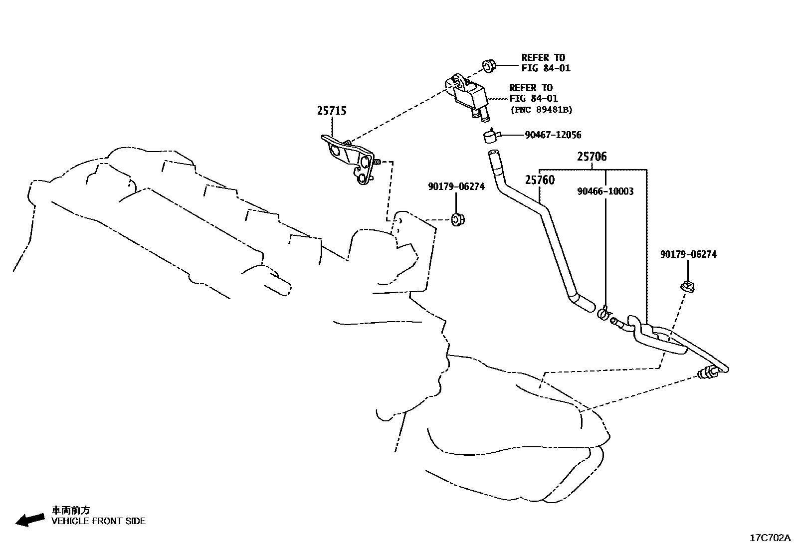 Toyota RAV4 vacuum tube EPC diagram — 17C702A