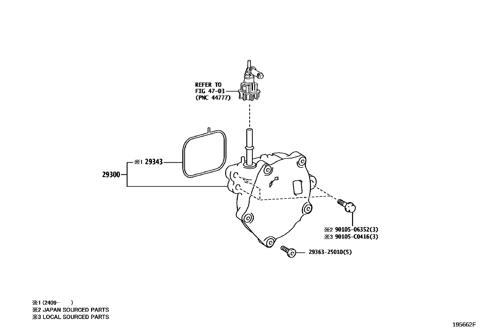 Toyota RAV4 真空泵 EPC diagram — 195662F