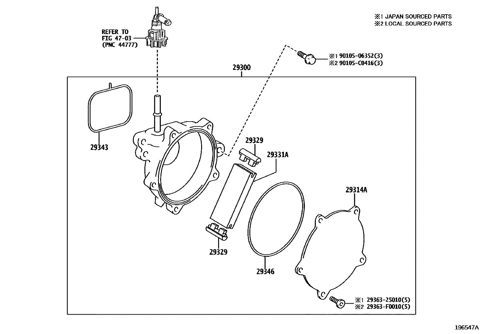 Toyota RAV4 真空泵 EPC diagram — 196547A