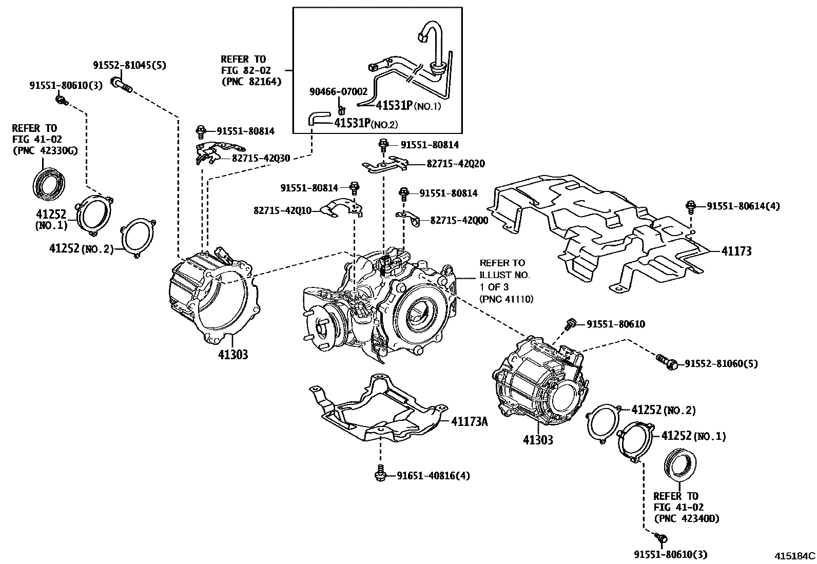 Toyota RAV4 后桥壳和差速器 EPC diagram — 415184C