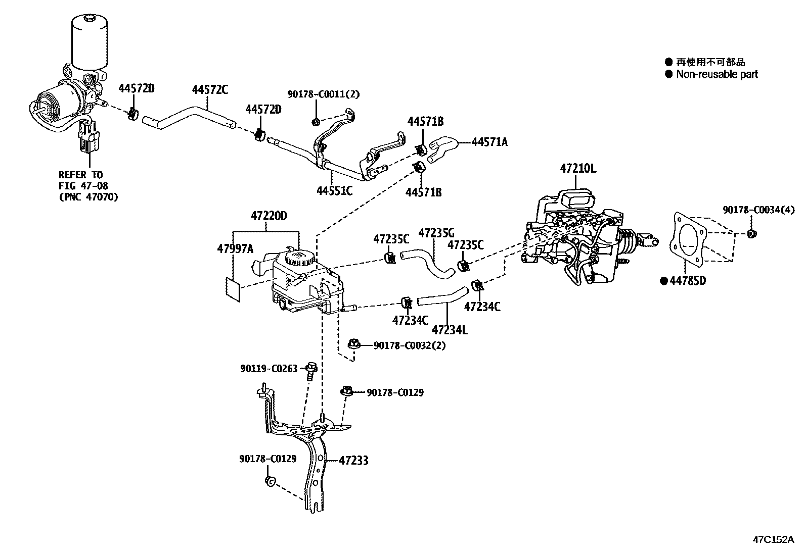 Toyota RAV4 制动总泵 EPC diagram — 47C152A